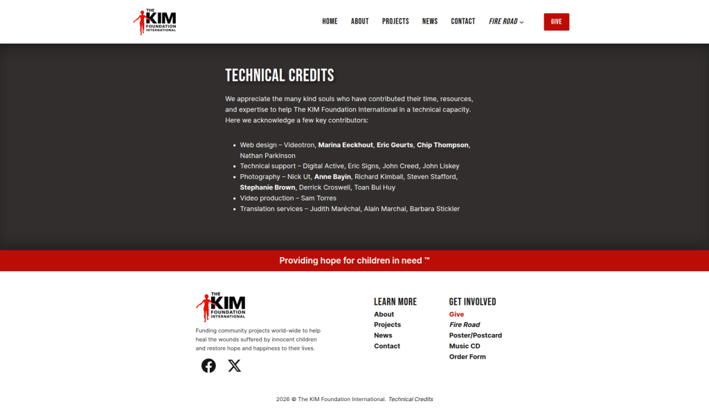 Kimfoundation.com 2025, nathanparkinson.com design 16 credits