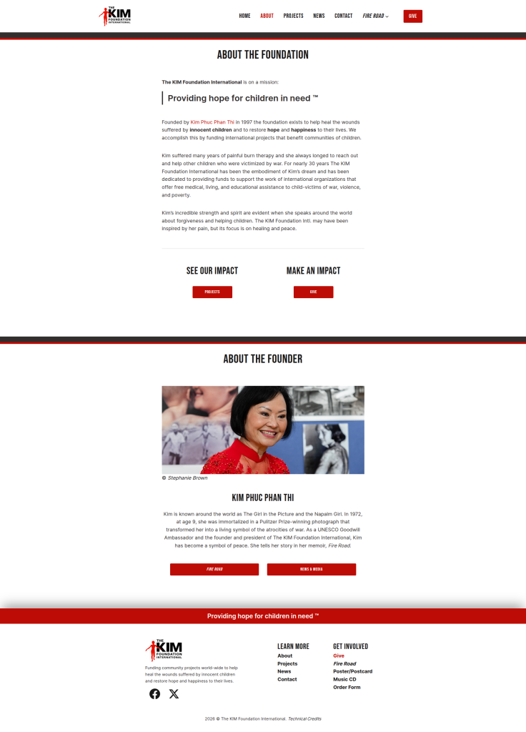 Kimfoundation.com 2025, nathanparkinson.com design 2 about