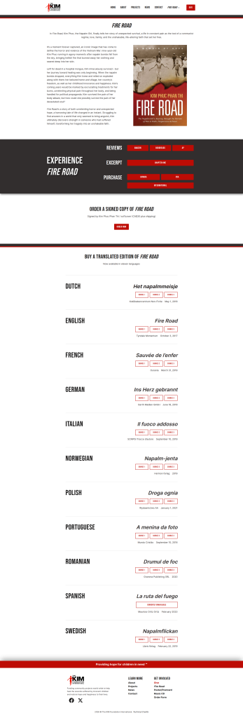 Kimfoundation.com 2025, nathanparkinson.com design 5 fire road