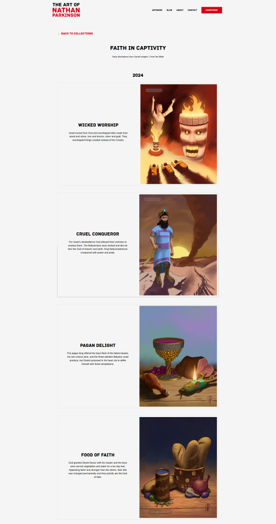 Nathanparkinson.com, design 4 art top