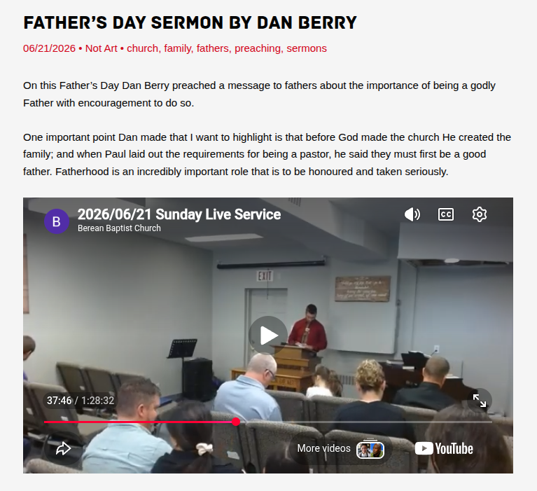 Dan Berry Sermon, Father's Day