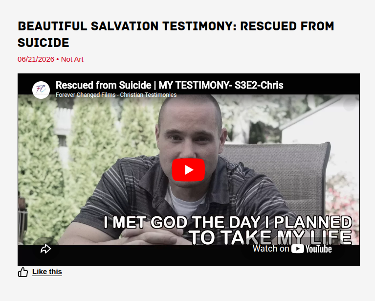 Salvation Testimony, Suicide